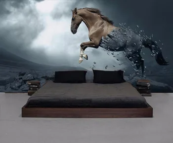 

CJSIR Custom Wallpaper Is Simple and Galloping Horse TV Sofa Background Wall Living Room Bedroom Background 3d Wallpaper Decor