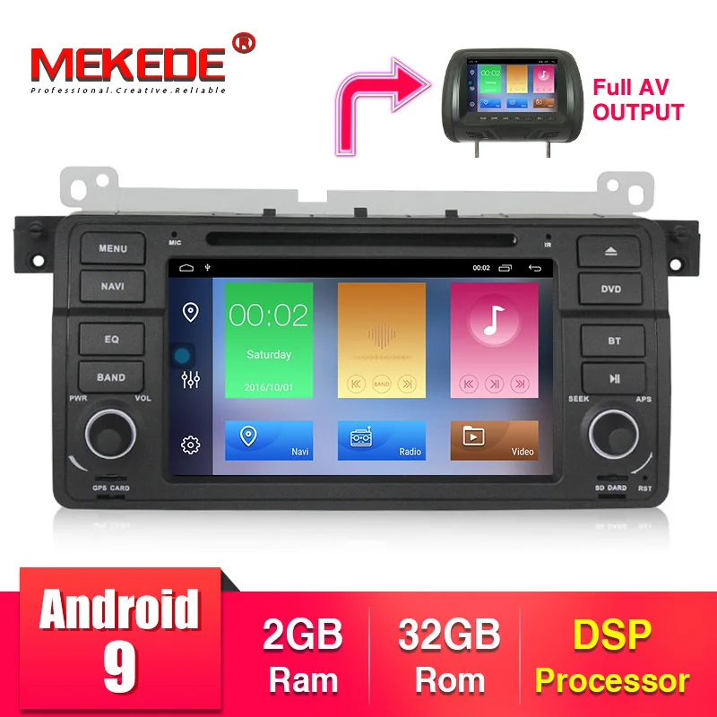 MEKEDE Android 9,1 2+ 32G автомобильный dvd для 3 серии E46 M3 Автомобильный gps РАДИО WiFi Мультимедийный проигрыватель Поддержка DVR Камера просмотра