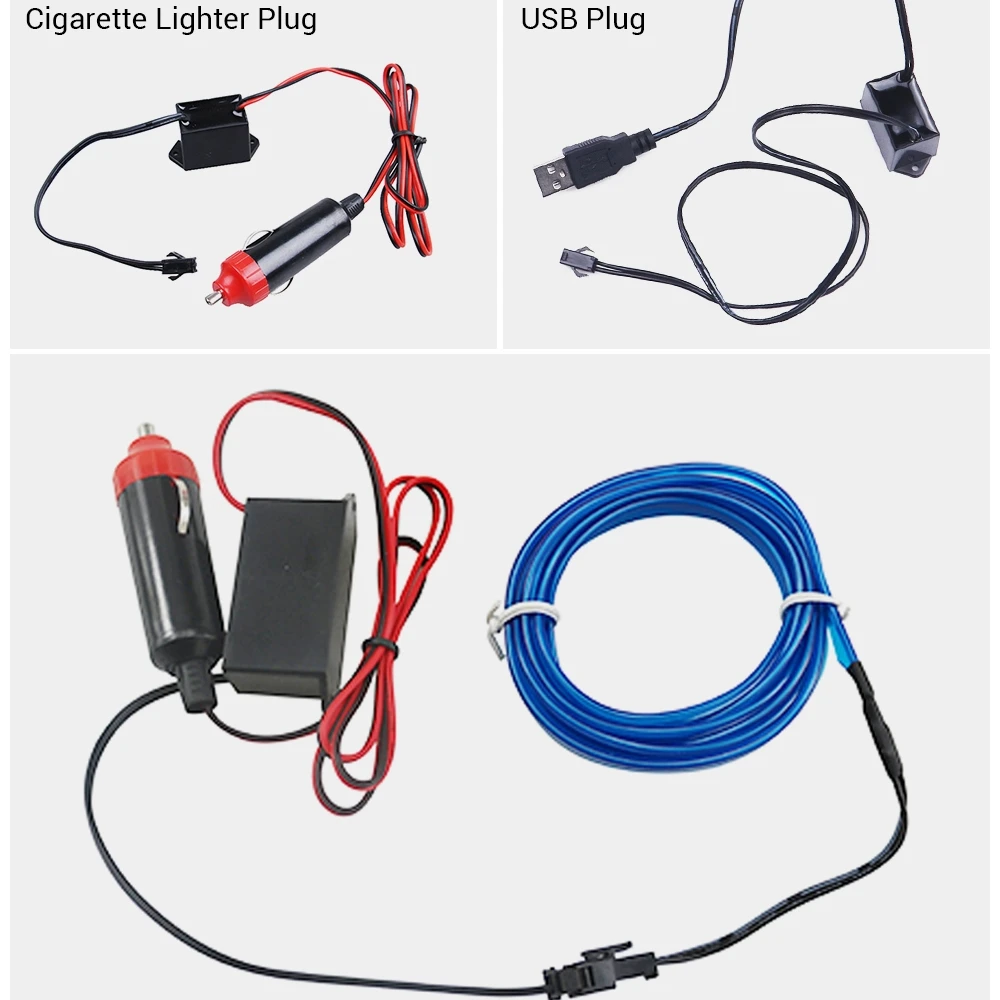 MICTUNING 1 м/2 м/3M/4M/5 м авто светодиодный гибкий неоновый светильник w/12 В USB сигаретный привод светящийся EL провод веревка для салона автомобиля декоративная полоса