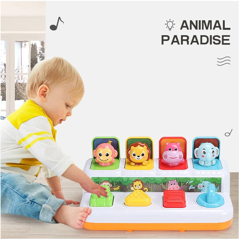 

Multifunctional Musical Baby Hand Toy Animal ParadiseToddler Box Music Cube Early Education Music Study For Christmas Gift