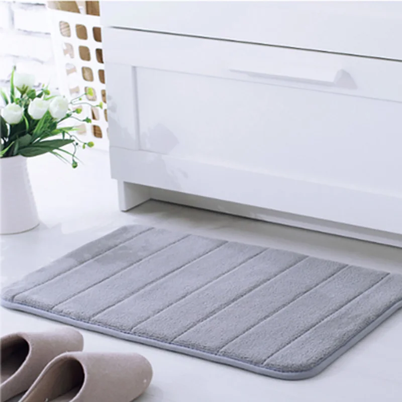 1 шт. Memory Foam коврик для ванной комнаты впитывающий влагу Коврик для двери мягкий коврик для кухни спальни нескользящий моющийся пол - Цвет: Светло-серый