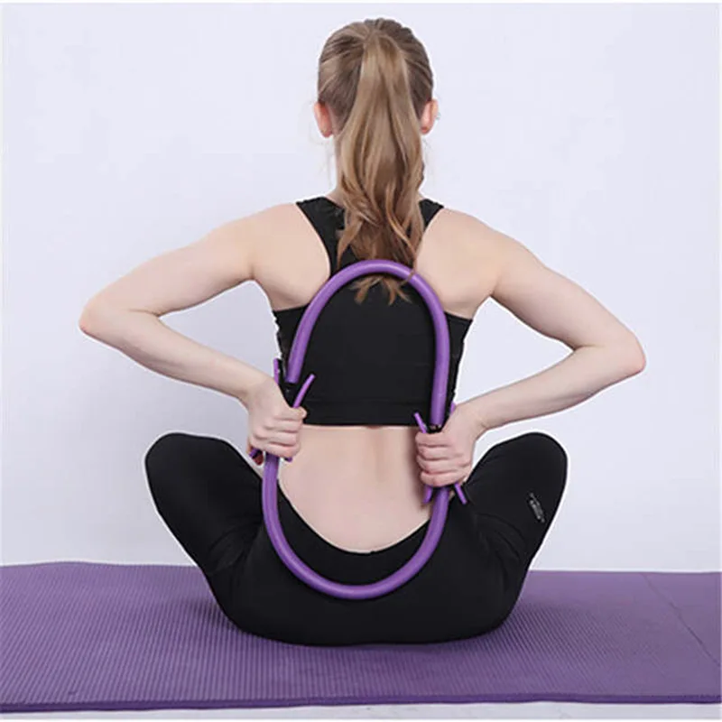 1Pcs Portable 38cm Yoga Fitness Pilates Circle Lightweight Slimming Magic Circle Thighs Legs Resistance Yoga Ring Training Tool