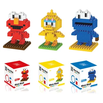 

8138 Cartoon Diamond Building Blocks Mirco Bricks Elmo Cookie Monsters Big Bird Figures 3D Model For Children Blocks Toys