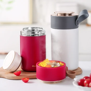 

Food Thermos Braised Beaker 304 Stainless Steel Bucket Vacuum Insulated Thermos Pot Soup Lunch Bucket Porridge Mug 600ML 1000ML