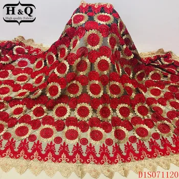 

H&Q fashion nigerian guipure lace milk fiber fabric embroidered with stones french laces african water soluble polyester fabrics