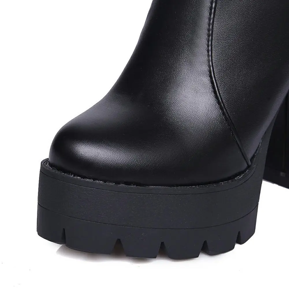 LAPOLAKA/Прямая поставка; модные вечерние ботинки на платформе и не сужающемся книзу высоком каблуке; большие размеры 43 Женская обувь г. Зимние Сапоги выше колена