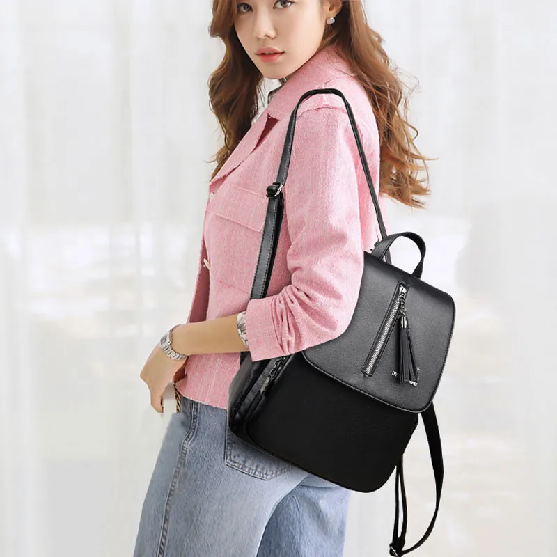 Модный кожаный рюкзак с защитой от кражи, дизайнерские женские рюкзаки, Женская дорожная сумка, одноцветные школьные рюкзаки для девочек-подростков