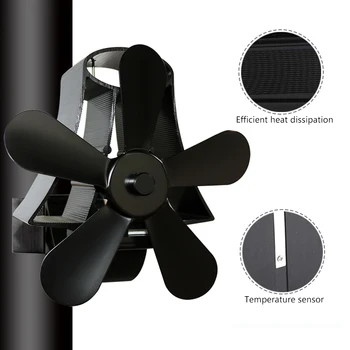 

BHTS-5 Blade Heat Fireplace Fan Stove Fan Powered Stove Fan Komin Wood Burner Eco Friendly Quiet Fan Heat Distribution