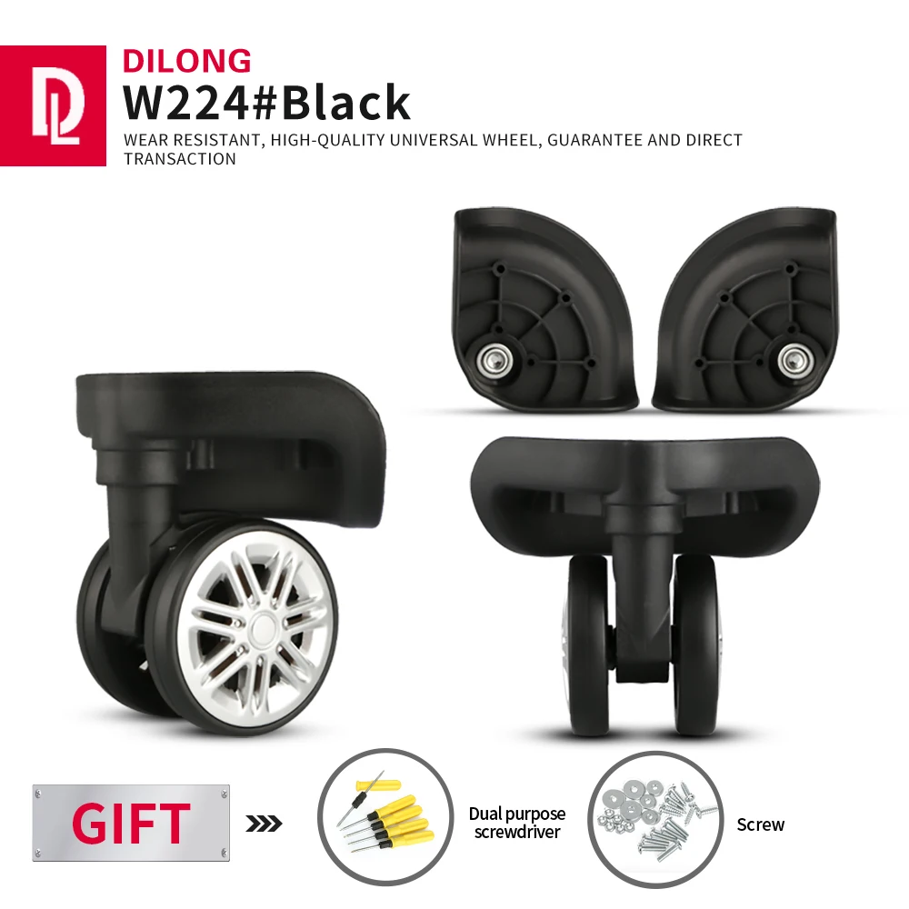 DILONG W224 Password luggage wheels trolley case accessories universal wheel replacement durable rubber suitcase roller