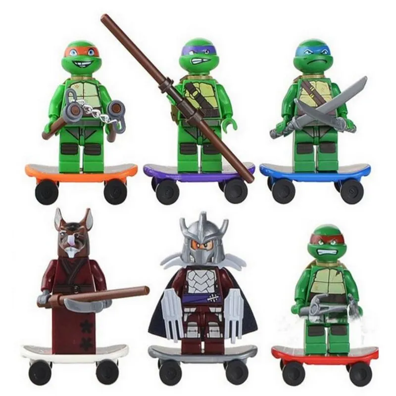 

Cartoon Turtle Tortoise Toy Figure Building Block Brick Vehicle Motorcycle Donatello Leonardo Compatible with legoED