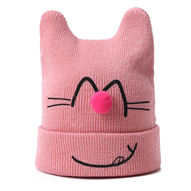C Cute Baby Children Cap Beanies Knitted Skullies Hats Autumn Winter Warm Pure Colour Generous Concise High Quality 0-2years - Цвет: C