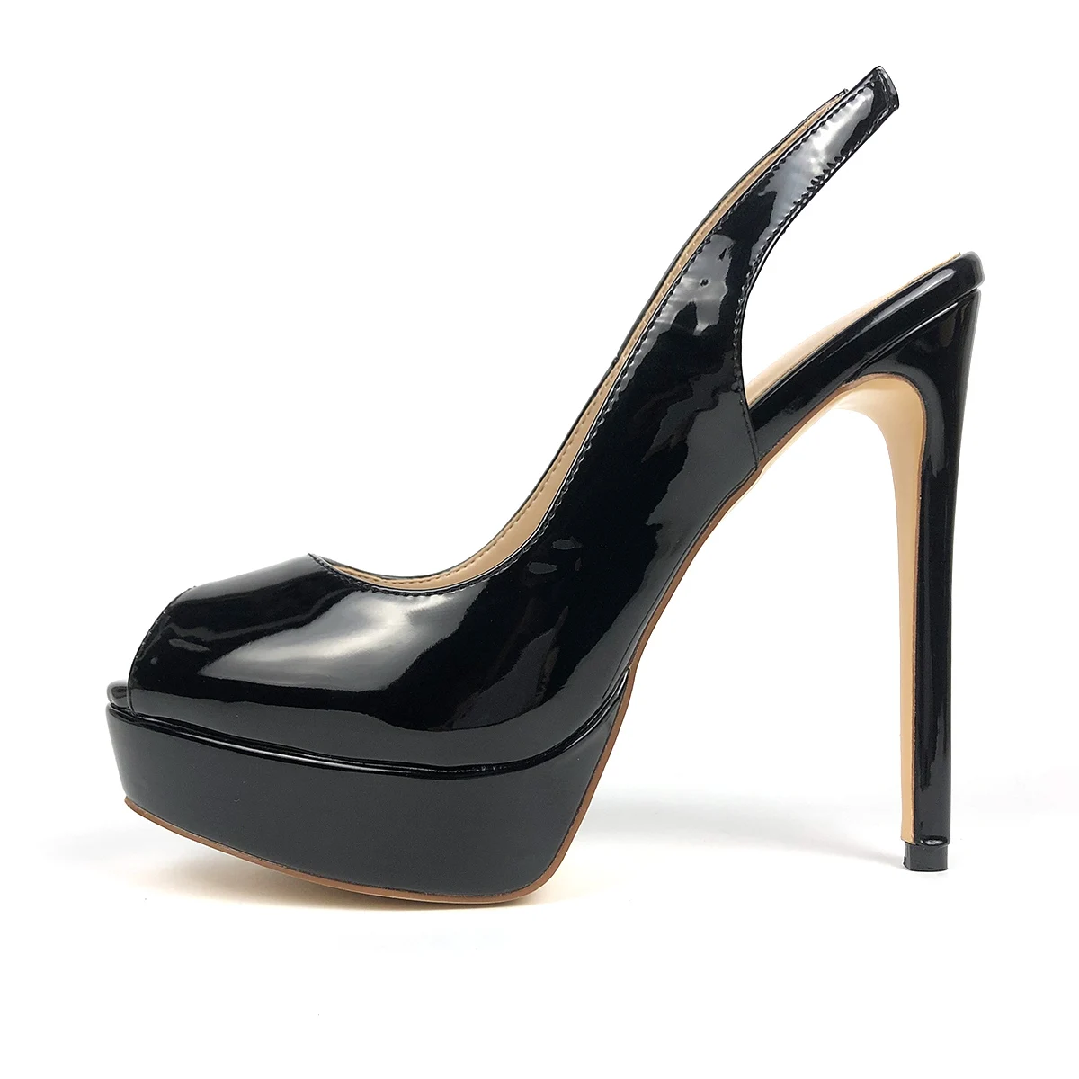Zapatos de mujer de sandalias de tacón alto Stiletto zapatos de tacón alto con correas de tobillo sandalias de plataforma de gran tamaño, zapatos de boda, zapatos de fiesta de 14cm