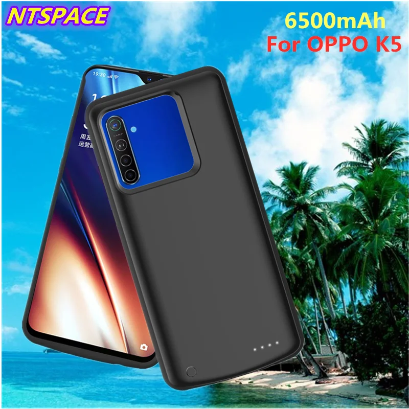 

6500mAh Extended Backup Power Bank Battery Case For OPPO K5 Portable Battery Charging Case External Battery Charger Cover