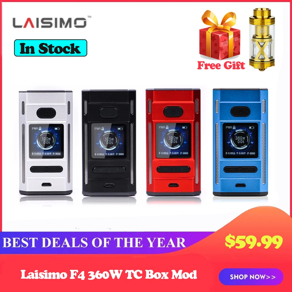 Боксмод Laisimo F4 360W TC набор аккумуляторов 2/4 электронная сигарета вейп мод с