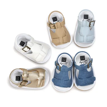 

2020 New Baby Kid Sandals Crib Summer Anti-Slip PU Shoes Soft Baby Girls Shoes USA Shipping