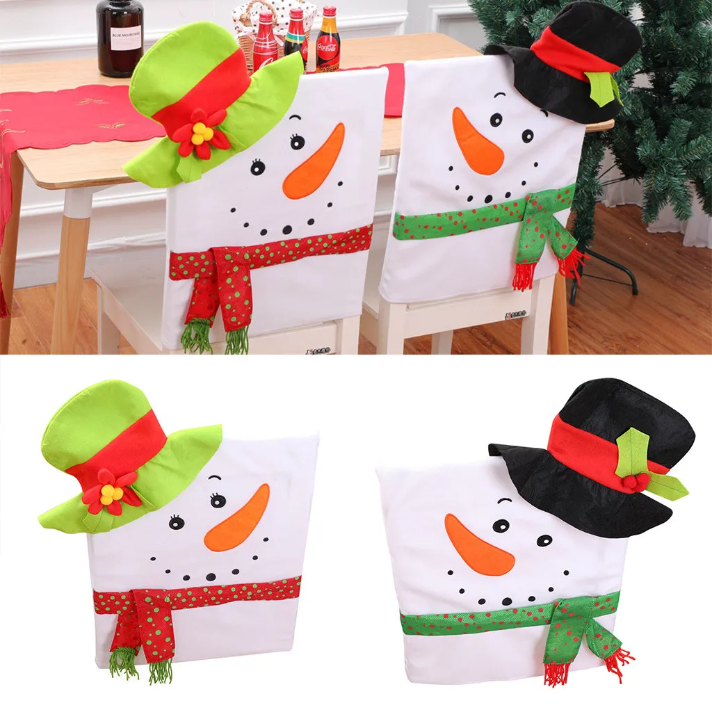 New Kitchen Table Embroidered Chair Covers Christmas Holiday Home Decoration