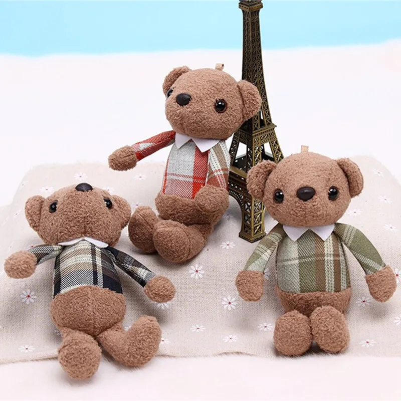 High Quality Teddy Bear Plush Toy Bag Pandent Doll Backbag Pandent Plush Toy Keychain Doll Gift For Girls 15.5cm 12pcs/lot