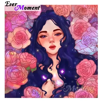 

Ever Moment Diamond Painting Kits Portrait Girl Diamond Embroidery Full Square Resin Drills Crafts in Leisure Time Decor 4Y382