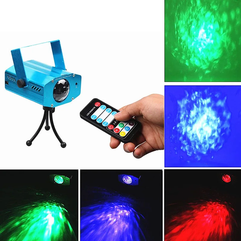 

SPLEVISI Pyschedelic Lamp Light Stage Rotating Sound Activated Dynamic Water wave Flowing DJ Party KTV Xmas Effect Lights