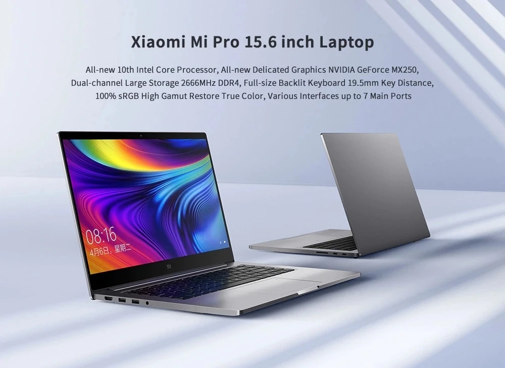 Xiaomi ноутбук Pro 15," Улучшенный ноутбук i7-10510U MX250 2 Гб памяти GDDR5 16 Гб ОЗУ 1 ТБ SSD компьютер FHD дисплей