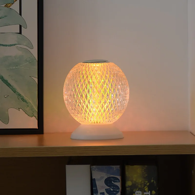 

Modern cordless crystal table lamp LED luxury decoration crystal ball touch lamp bedroom bedside table lamp wireless charging