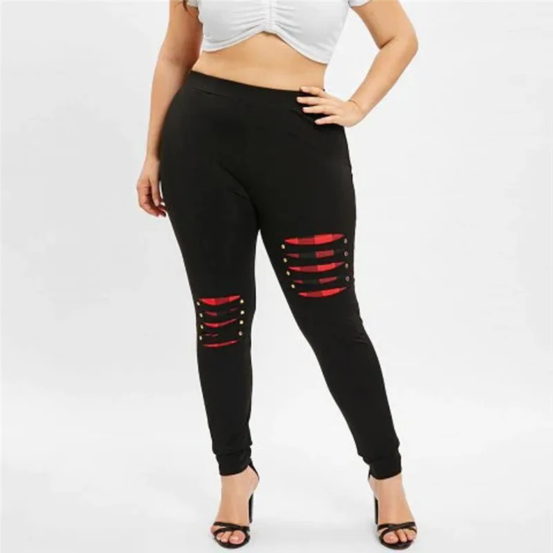 plus size ripped black jeggings