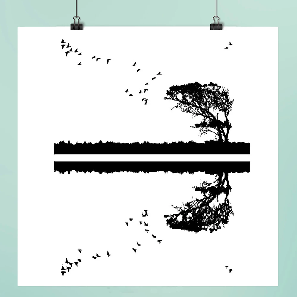 

Reflection Clear Stamps For DIY Scrapbooking/Card Making/Album Decorative Rubber Stamp Crafts