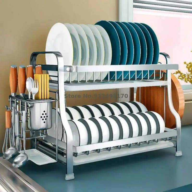 304 Stainless Steel Kitchen Dish Rack Drain Rack Put Dishes, Chopsticks