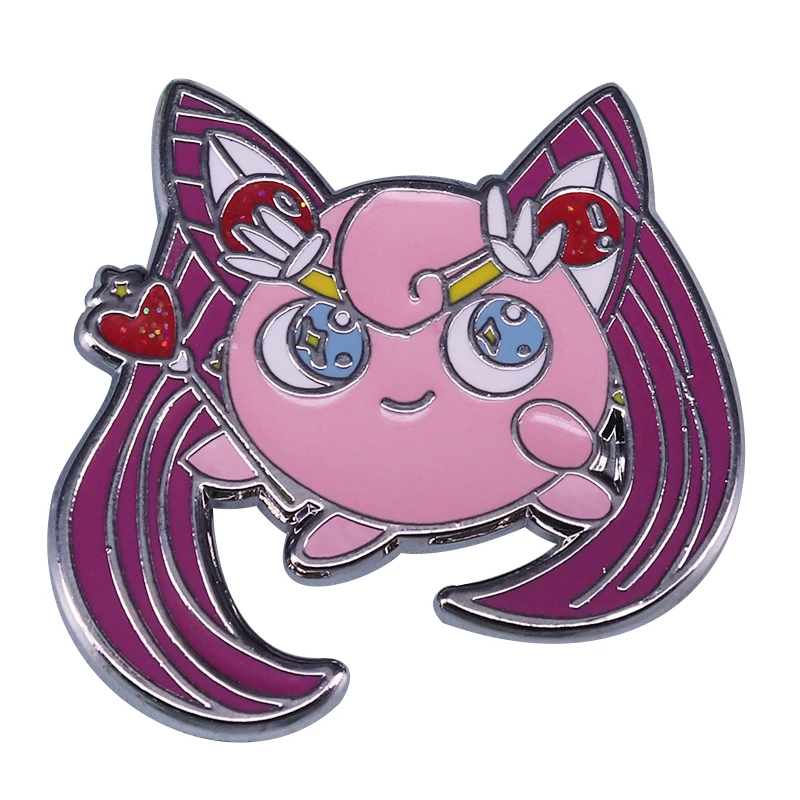 Волшебный Jigglypuff эмалированный штифт Сейлор Мун милый mash up|Броши| |