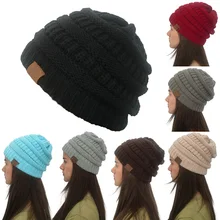 Осенне-зимняя женская шапка Skullies cc Beanies, одноцветная вязаная женская шапка, шапка бини для девочек, мягкие теплые шапки, женская шапка