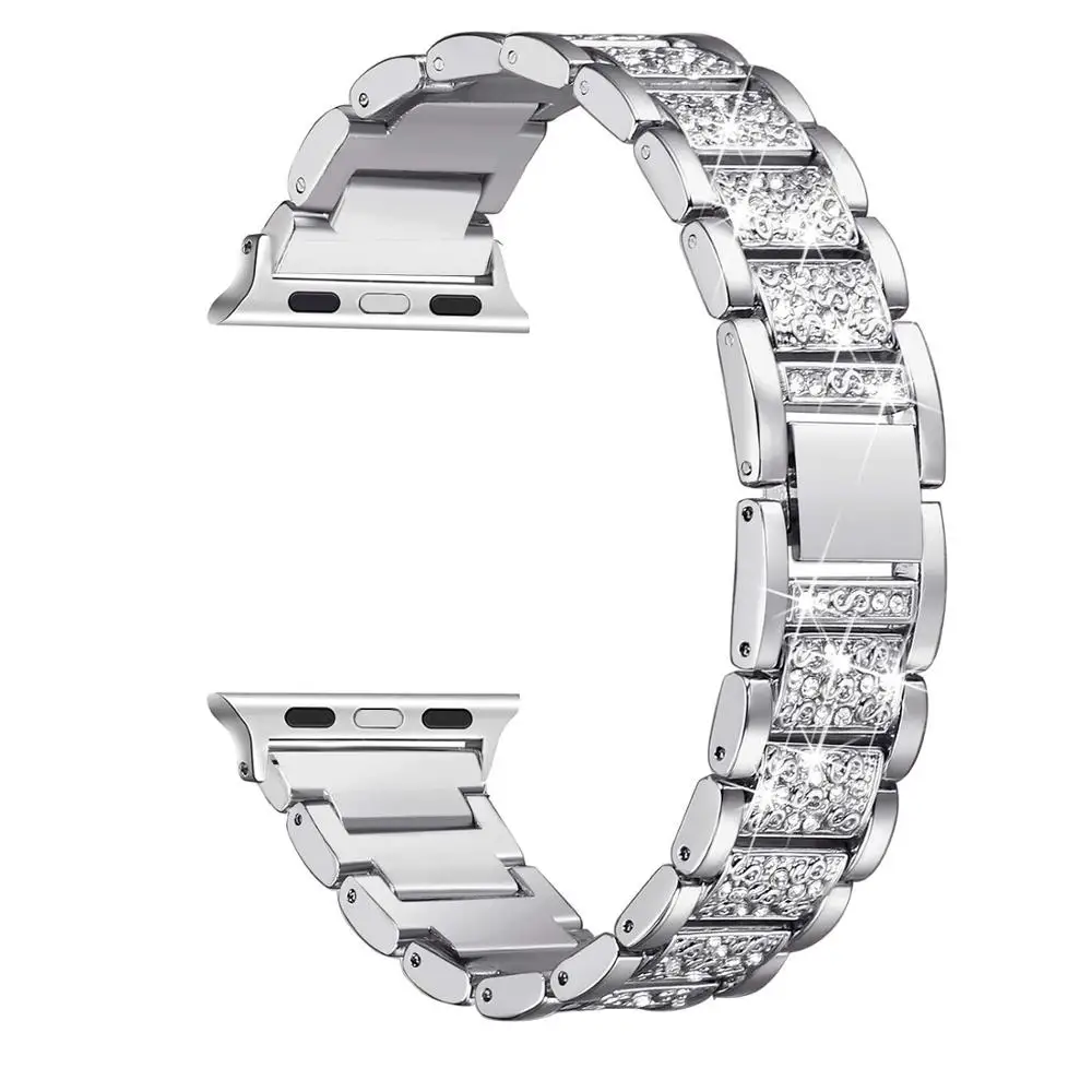 Cinturino Stile Lady Pop Per Cinturino Apple Watch 38Mm 44Mm Cinturino Iwatch Bling Cinturino Cinturino In Acciaio Inossidabile Per Apple Watch 5 4 3