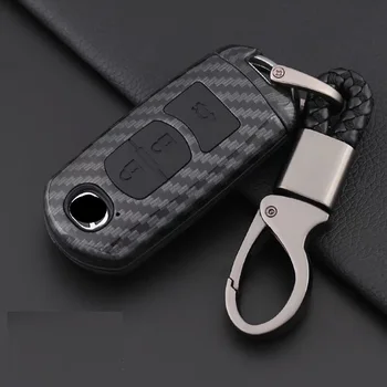 

Carbon Fiber Shell Car Remote Key Case Cover For Mazda 2 3 6 Axela Atenza CX-5 CX5 CX-7 CX-9 2015 2016 2017 Smart 2/3 Buttons