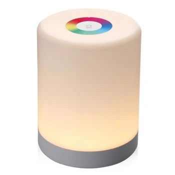 

Smart LED night light portable touch control creative desk lamp RGB color changeable light bedside lamp rechargeable with hook