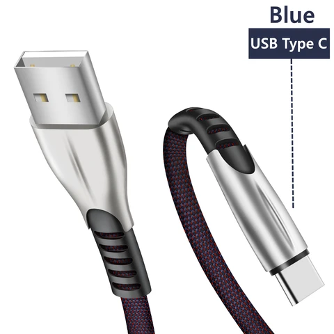 USB Type C Cable Micro-USB Fast Charging For Samsung Huawei Xiaomi Charger Nylon Braided Mobile Phone Data Sync Wire 1m