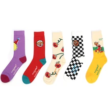 Женские хлопковые носки skarpetki harajuku, забавная уличная одежда, meias calcetines mujer, милые носки skarpety femme, художественные носки, рисунок кунжута