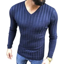 DIHOPE мужской повседневный теплый свитер с длинным рукавом в полоску для фитнеса, вязаный свитер, пуловер, мужская верхняя одежда, свитер, однотонный