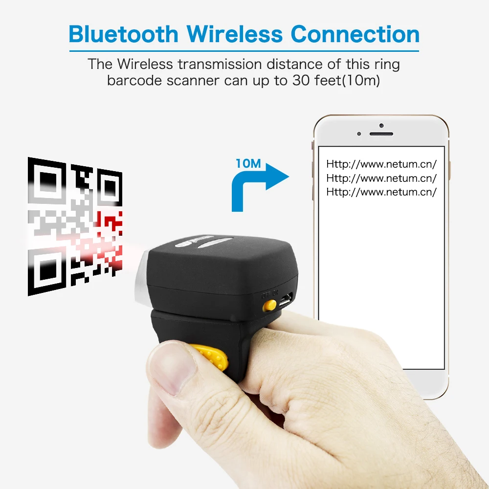NETUM R2 Портативный 2D Bluetooth сканер штрих-кодов сканирование PDF417 qr-код на светодиодный экран для POS Android iOS iMac Ipad системы