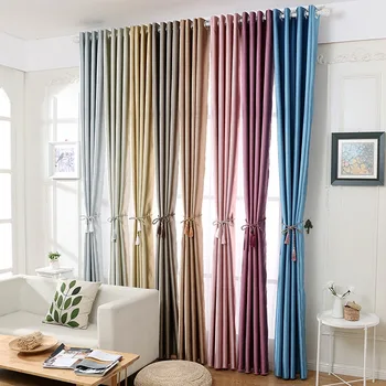 

Semi Blackout Curtains For Bedroom Modern Thermal Insulating Solid Finished Curtains Living Room Window Treatment Drape S164&30