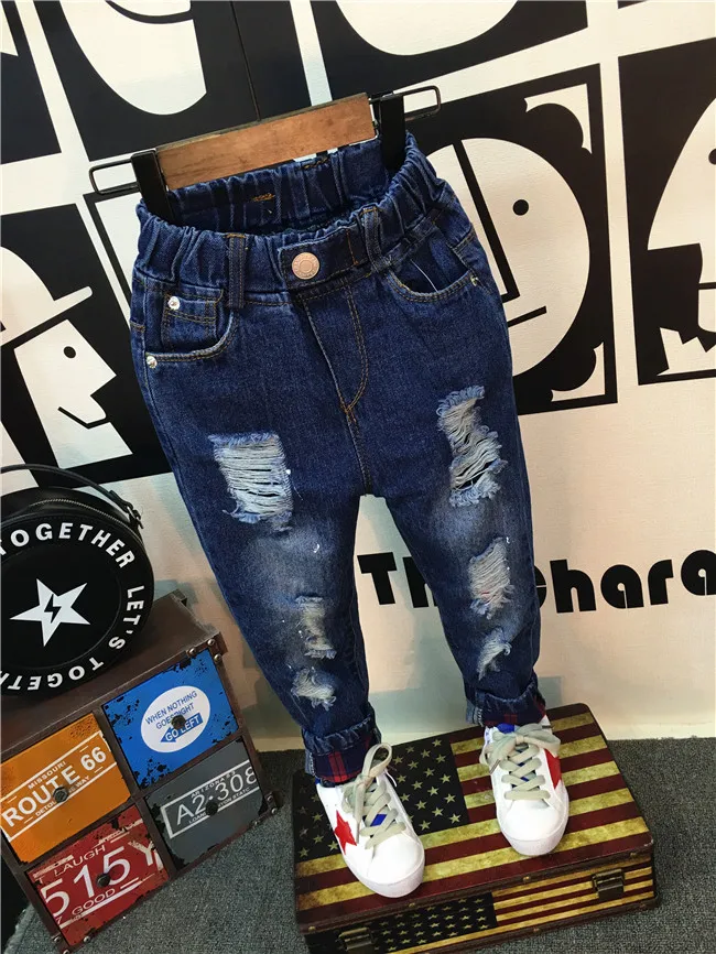 Kids Boys Jeans Fashion Clothes Ripped pants Denim Clothing Children Baby Boy Popular Cowboy Long Trousers AS22 kids pants,boys jeans