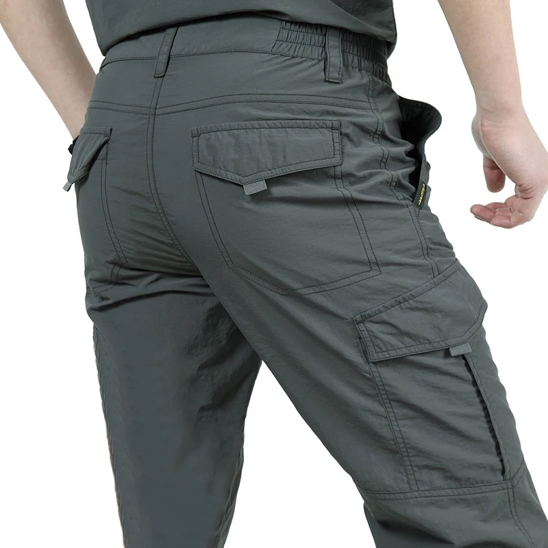 Ripstop Cargo ropa de exterior pantalones de trabajo KEZATO Pantalones tácticos para hombre con muchos bolsillos senderismo 