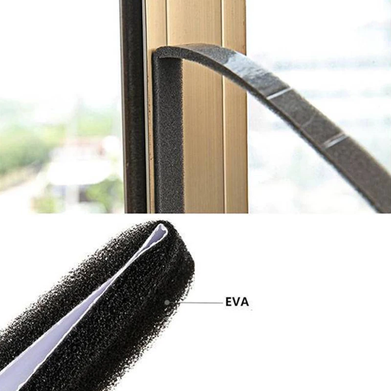 4 рулона самоклеющиеся уплотнительные полосы двери окна уплотнительные полосы шум для звукоизоляции ветер пыли EVA клейкие ленты блокировщик уплотнитель стопор