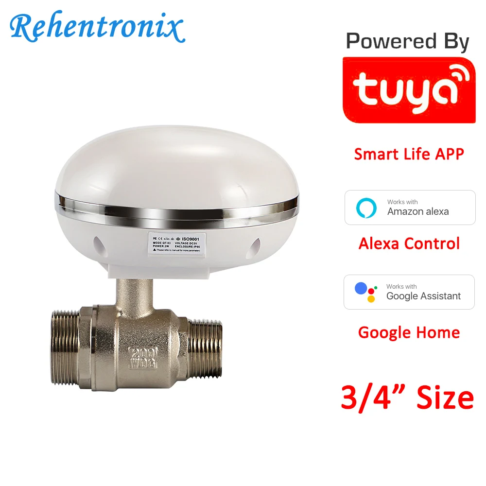 Умный газовый водяной клапан Tuya IP66 Водонепроницаемый умный Wi Fi размера 3/4