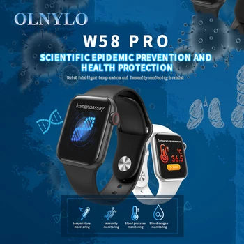 

New W58 Pro Body Temperature Monitor Smart Watch Android IOS Series 5 Women 38 / 40MM 24h Heart Rate Blood Pressure Smartwatch