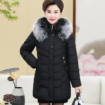 

XL-5XL Winter Jacket Women Parka Hooded Loose Down Cotton Coat Female Warm Thick Oversize Mom Jacket Winter Ladies Coats Q2040