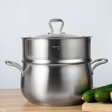 18/10 кастрюля из нержавеющей стали, пароварка, Кастрюля со спуском пара, антипригарная Кастрюля, кухонный инструмент для приготовления пищи, кухонная посуда, плита, пельмень, еда 24 см(9,"