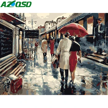 

AZQSD Paint By Number Canvas Painting Kits Portrait DIY Unframe Home Decor Drawing By Numbers Couples Handpainted Gift