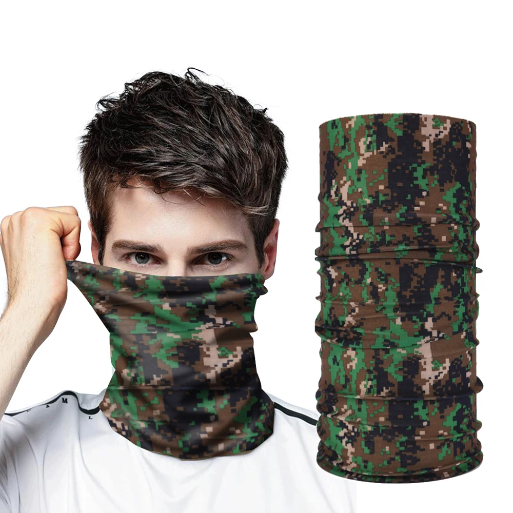 

Multifunctional Custom Printed Camouflage Bandana Head Shield Face Mask Camo Durag Buff Bandana Neck Gaiter Bandanas Headwear