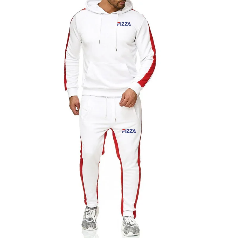 Новинка, мужской спортивный костюм, модный chandal hombre, комплект из двух предметов, хлопок, флис, Толстая Толстовка с капюшоном+ штаны, спортивная одежда для бега, мужской костюм - Цвет: 1
