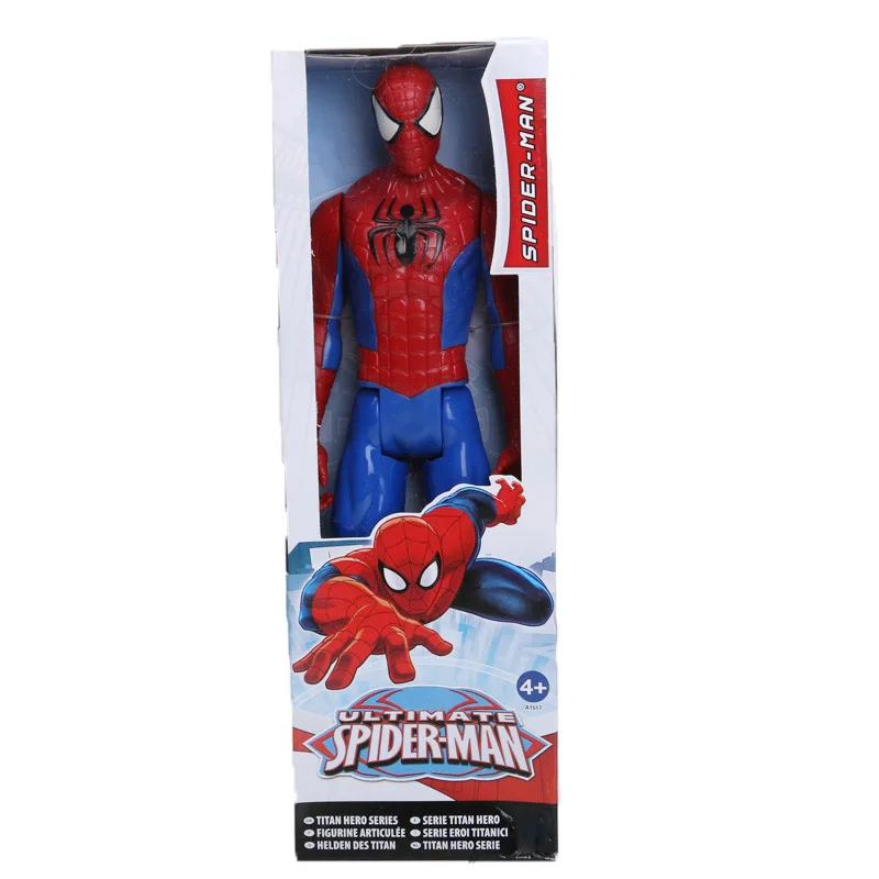 1" 30 см Marvel Мстители черный костюм Человек-паук фигурка игрушка Человек-паук Коллекционная модель игрушки Железный человек Тор - Цвет: red S in box
