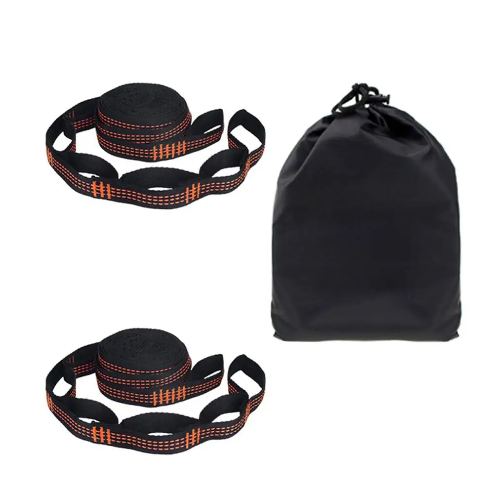 New 2 Pcs/Set Hammock Straps Special Reinforced Polyester Straps 5 Ring High Load-Bearing Barbed Black Outdoor Hammock straps